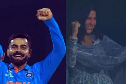 Picture of Virat Kohli And Anushka goes Viral celebrating Virat's Bowling Debut in Stadium